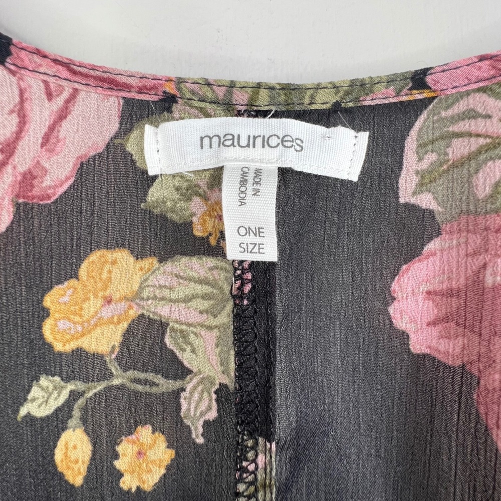 Sheer floral kimono boho dark romantic whimsigoth flowy cardigan - Picture 2 of 6